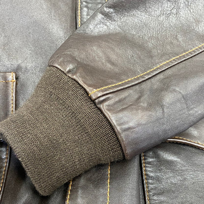 【中古品】【メンズ】 AVIREX アヴィレックス 6191052 A-2 SWEET DREAM LEATHER FLIGHT JACKET レザー フライト ジャケット 145-260804-yn-04-izu サイズ：XL カラー：ブラウン 万代Net店