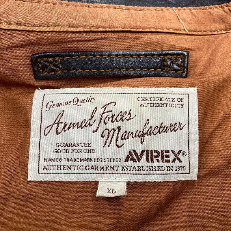 【中古品】【メンズ】 AVIREX アヴィレックス 6191052 A-2 SWEET DREAM LEATHER FLIGHT JACKET レザー フライト ジャケット 145-260804-yn-04-izu サイズ：XL カラー：ブラウン 万代Net店