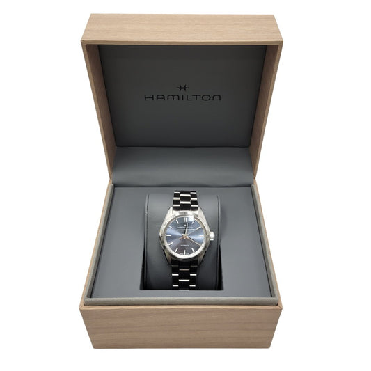 【中古品】【メンズ/レディース】 HAMILTON H36105140 JAZZMASTER ジャズマスター PERFORMER AUTO パフォーマー オート BLUE DIAL ブルー ダイアル 裏スケルトン 34MM AUTOMATIC WATCH オートマチック ウォッチ 195-260807-cs-18-izu カラー：シルバー×ライトブルー 万代Net店