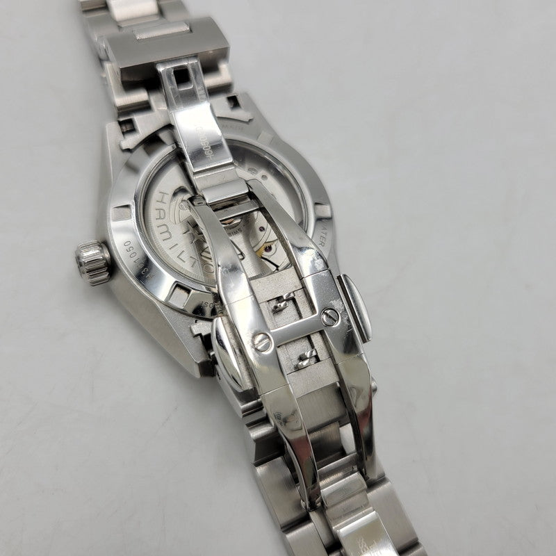 【中古品】【メンズ/レディース】 HAMILTON H36105140 JAZZMASTER ジャズマスター PERFORMER AUTO パフォーマー オート BLUE DIAL ブルー ダイアル 裏スケルトン 34MM AUTOMATIC WATCH オートマチック ウォッチ 195-260807-cs-18-izu カラー：シルバー×ライトブルー 万代Net店