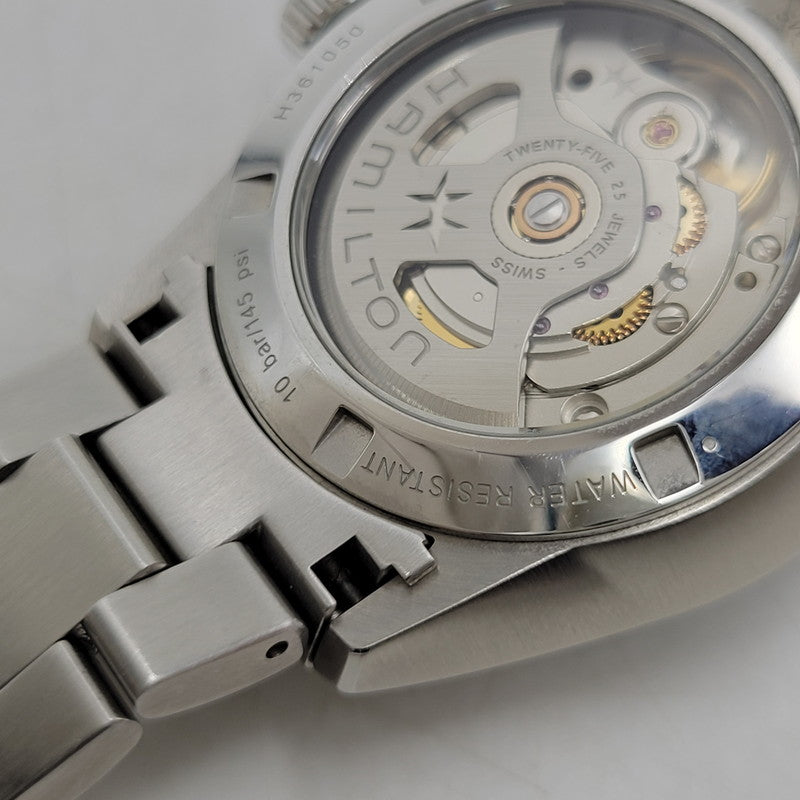 【中古品】【メンズ/レディース】 HAMILTON H36105140 JAZZMASTER ジャズマスター PERFORMER AUTO パフォーマー オート BLUE DIAL ブルー ダイアル 裏スケルトン 34MM AUTOMATIC WATCH オートマチック ウォッチ 195-260807-cs-18-izu カラー：シルバー×ライトブルー 万代Net店