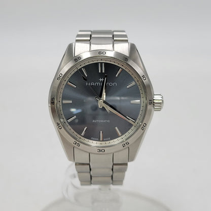【中古品】【メンズ/レディース】 HAMILTON H36105140 JAZZMASTER ジャズマスター PERFORMER AUTO パフォーマー オート BLUE DIAL ブルー ダイアル 裏スケルトン 34MM AUTOMATIC WATCH オートマチック ウォッチ 195-260807-cs-18-izu カラー：シルバー×ライトブルー 万代Net店