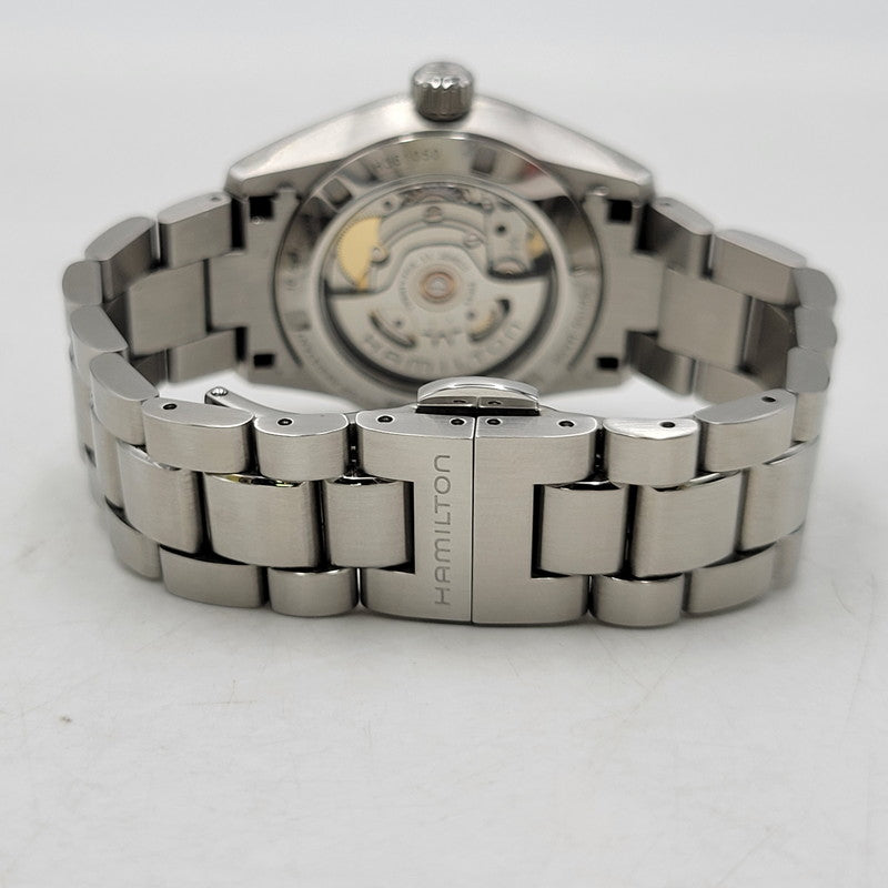 【中古品】【メンズ/レディース】 HAMILTON H36105140 JAZZMASTER ジャズマスター PERFORMER AUTO パフォーマー オート BLUE DIAL ブルー ダイアル 裏スケルトン 34MM AUTOMATIC WATCH オートマチック ウォッチ 195-260807-cs-18-izu カラー：シルバー×ライトブルー 万代Net店