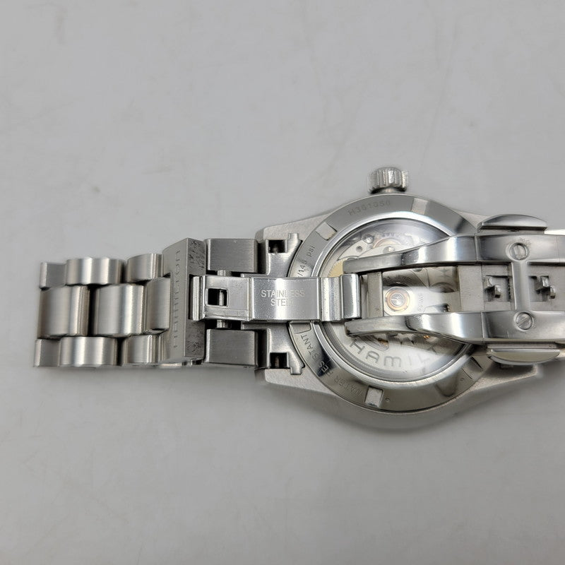 【中古品】【メンズ/レディース】 HAMILTON H36105140 JAZZMASTER ジャズマスター PERFORMER AUTO パフォーマー オート BLUE DIAL ブルー ダイアル 裏スケルトン 34MM AUTOMATIC WATCH オートマチック ウォッチ 195-260807-cs-18-izu カラー：シルバー×ライトブルー 万代Net店