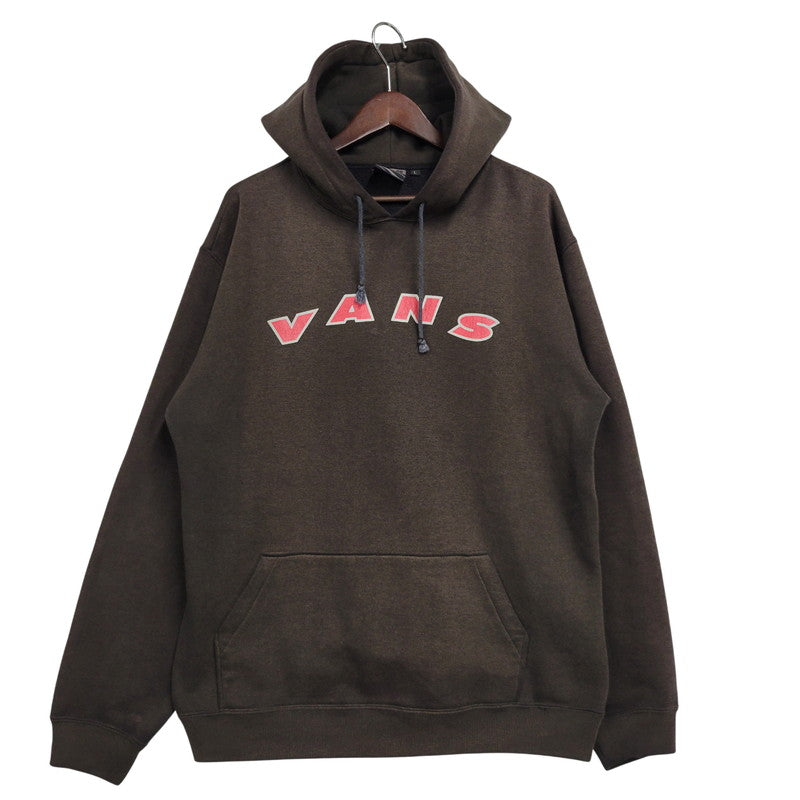 【中古品】【メンズ】 VANS バンズ LOGO PRINT SWEAT HOODIE ロゴ プリント スウェット フーディー パーカー 146-260803-as-11-izu サイズ：L カラー：ブラウン 万代Net店