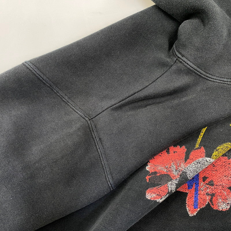 【現状渡し品】【メンズ】 OLD STUSSY オールド ステューシー USA製 紺タグ 90’S SKULL FLOUR GRAPHIC SWEAT HOODIE スカルフラワー グラフィック スウェット フーディー 142-260804-yn-05-izu サイズ：L カラー：ブラック 万代Net店