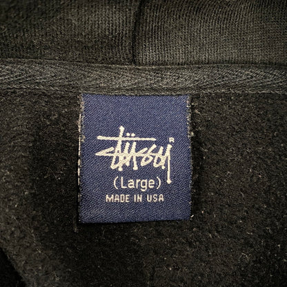 【現状渡し品】【メンズ】 OLD STUSSY オールド ステューシー USA製 紺タグ 90’S SKULL FLOUR GRAPHIC SWEAT HOODIE スカルフラワー グラフィック スウェット フーディー 142-260804-yn-05-izu サイズ：L カラー：ブラック 万代Net店
