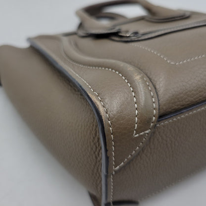 【中古品】【レディース】 CELINE セリーヌ ラゲージナノショッパー ハンドバッグ ショルダーバッグ カバン 鞄 180-260803-as-14-izu カラー：ベージュ系 万代Net店