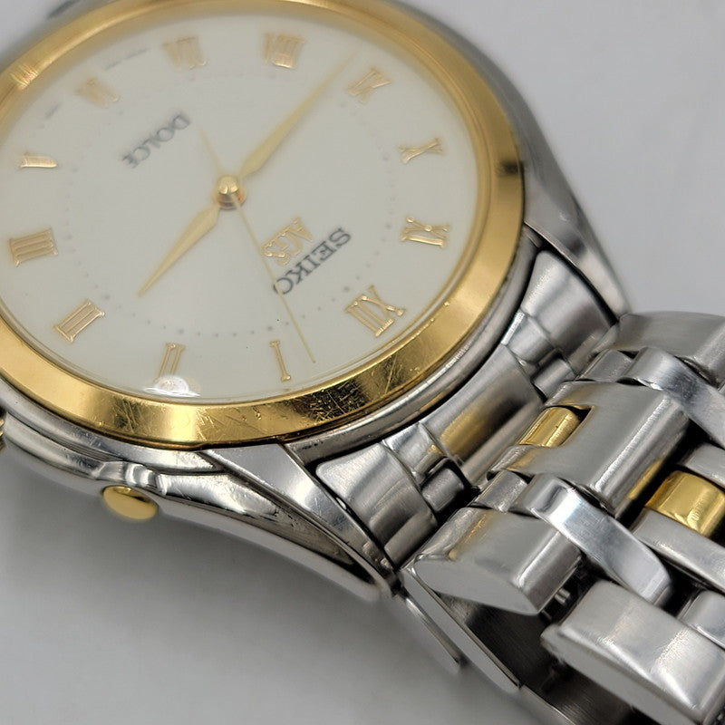 【中古品】【メンズ/レディース】 SEIKO セイコー AGS DOLCE 18KT×SS AUTOMATIC QUARTZ WATCH 4M21-0A50 オートマチック クオーツ 腕時計 197-260803-as-15-izu カラー：シルバー×ゴールド 万代Net店