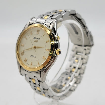 【中古品】【メンズ/レディース】 SEIKO セイコー AGS DOLCE 18KT×SS AUTOMATIC QUARTZ WATCH 4M21-0A50 オートマチック クオーツ 腕時計 197-260803-as-15-izu カラー：シルバー×ゴールド 万代Net店