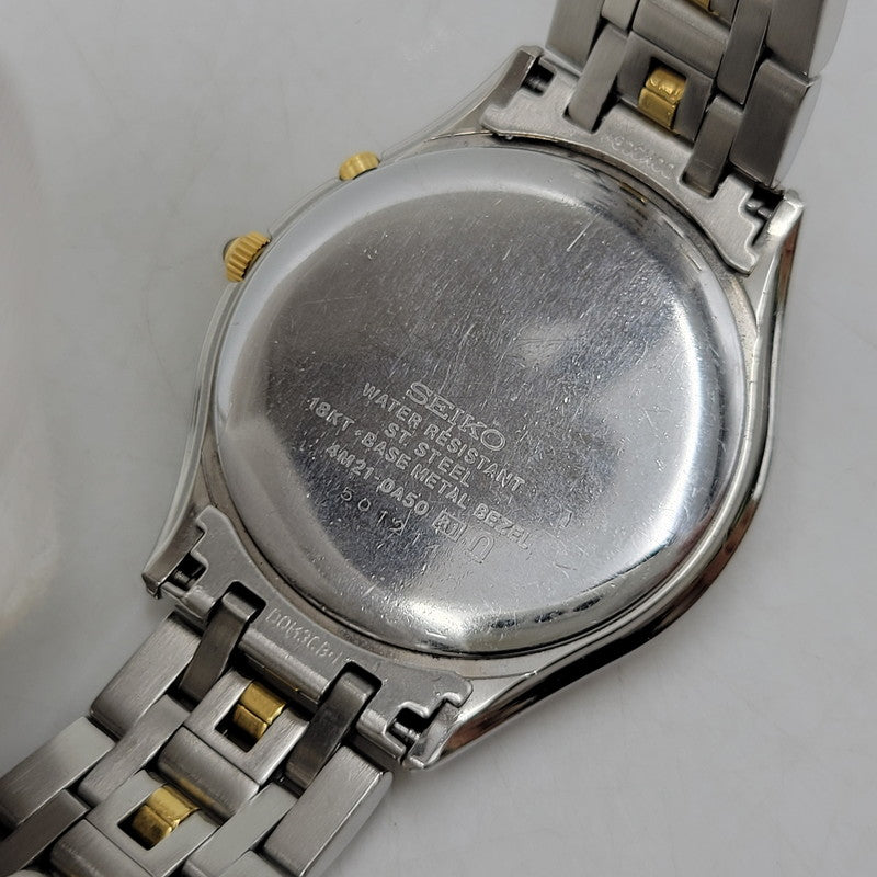 【中古品】【メンズ/レディース】 SEIKO セイコー AGS DOLCE 18KT×SS AUTOMATIC QUARTZ WATCH 4M21-0A50 オートマチック クオーツ 腕時計 197-260803-as-15-izu カラー：シルバー×ゴールド 万代Net店