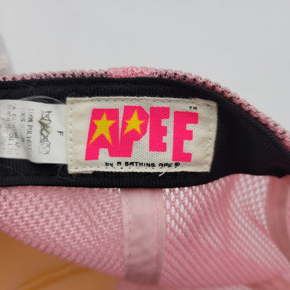 【中古品】【メンズ/レディース】 OLD A BATHING APE オールド アベイシングエイプ AAPE CRYSTAL LOGO MESH SNAPBACK CAP クリスタル ロゴ メッシュ スナップバック キャップ 帽子 185-260803-as-17-izu サイズ：F カラー：ピンク 万代Net店