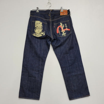 【中古品】【メンズ】 EVISU エヴィス NO.2 LOT.2000 くいだおれ太郎 PAINT DENIM PANTS デニムパンツ ジーンズ ズボン ボトムス 156-260805-ay-14-izu サイズ：34×35 カラー：インディゴ 万代Net店