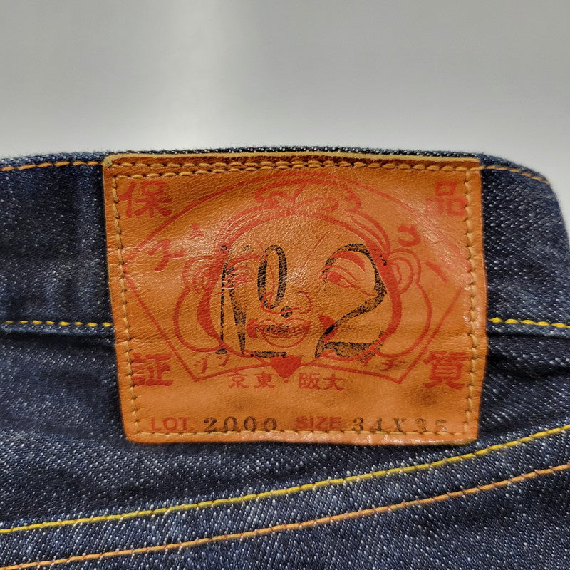 【中古品】【メンズ】 EVISU エヴィス NO.2 LOT.2000 くいだおれ太郎 PAINT DENIM PANTS デニムパンツ ジーンズ ズボン ボトムス 156-260805-ay-14-izu サイズ：34×35 カラー：インディゴ 万代Net店