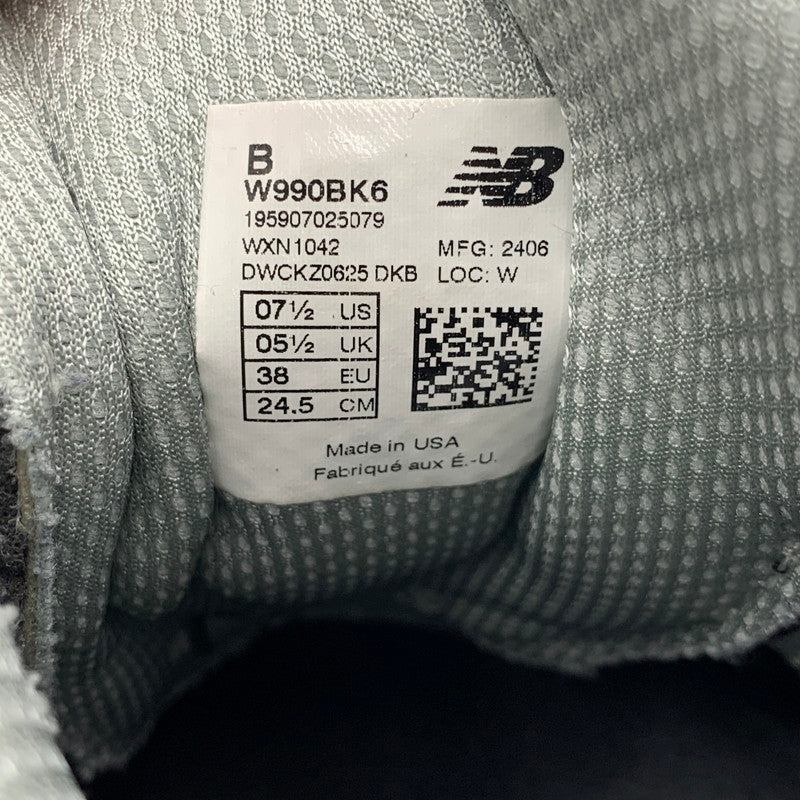 【中古品】【レディース】 NEW BALANCE ニューバランス WOMEN'S ウィメンズ 990V6 スニーカー シューズ 靴 166-260804-cs-01-izu サイズ：24.5cm カラー：ブラック×ホワイト 万代Net店