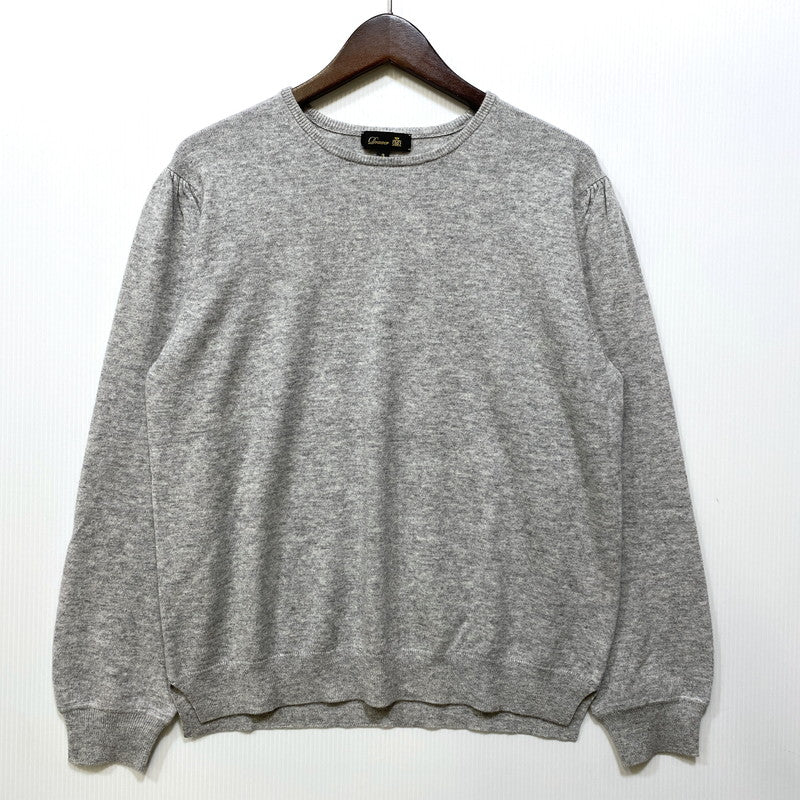 【中古品】【レディース】 DRAWER ドゥロワー 6513-106-1151 14G CASHMERE CREW NECK GATHERED SLEEVE KNIT カシミア クルー ネック ギャザード スリーブ ニット 168-260804-yn-07-izu サイズ：2 カラー：グレー 万代Net店