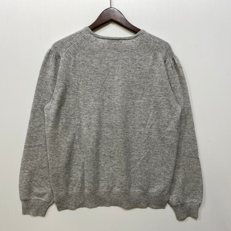 【中古品】【レディース】 DRAWER ドゥロワー 6513-106-1151 14G CASHMERE CREW NECK GATHERED SLEEVE KNIT カシミア クルー ネック ギャザード スリーブ ニット 168-260804-yn-07-izu サイズ：2 カラー：グレー 万代Net店