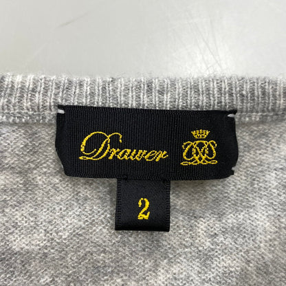 【中古品】【レディース】 DRAWER ドゥロワー 6513-106-1151 14G CASHMERE CREW NECK GATHERED SLEEVE KNIT カシミア クルー ネック ギャザード スリーブ ニット 168-260804-yn-07-izu サイズ：2 カラー：グレー 万代Net店
