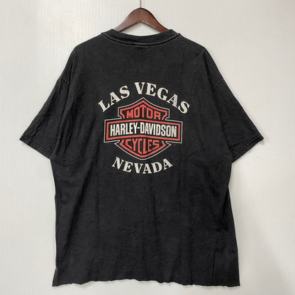 【中古品】【メンズ】 HARLEY DAVIDSON ハーレーダビッドソン LAS VEGAS NEVADA SS TEE c1998 ラスベガス ネバダ 半袖Tシャツ USA製 146-260808-as-11-izu サイズ：XL カラー：ブラック 万代Net店