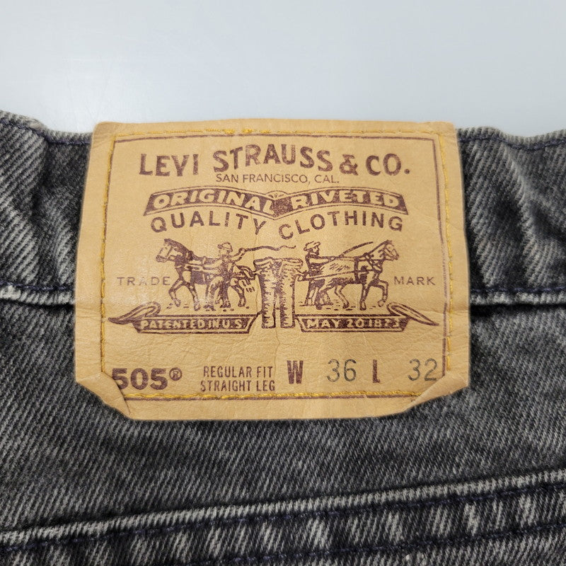【中古品】【メンズ】 Levi's リーバイス 505 DENIM PANTS 40505-4159 デニムパンツ USA製 ジーンズ ズボン ボトムス 157-260805-ay-10-izu サイズ：36×32 カラー：ブラック 万代Net店