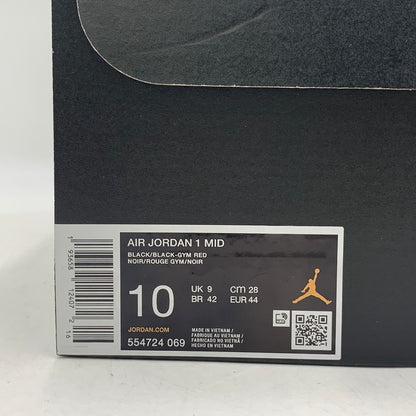 【中古美品】【メンズ】 NIKE ナイキ 554724-069 AIR JORDAN 1 MID エア ジョーダン ワン ミッド スニーカー シューズ 靴 160-260804-cs-06-izu サイズ：28cm カラー：BLACK/BLACK-GYM RED 万代Net店
