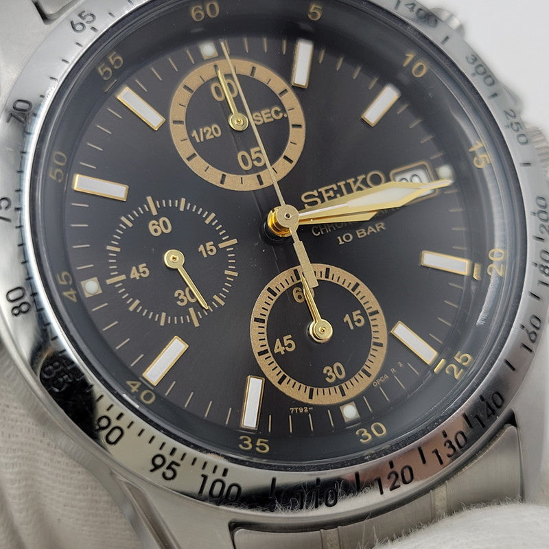 【中古品】【メンズ/レディース】 SEIKO セイコー 7T92-0DW0 クロノグラフ クォーツ 腕時計 197-260808-as-21-izu カラー：シルバー×ブラック 万代Net店