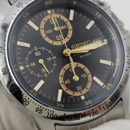 【中古品】【メンズ/レディース】 SEIKO セイコー 7T92-0DW0 クロノグラフ クォーツ 腕時計 197-260808-as-21-izu カラー：シルバー×ブラック 万代Net店