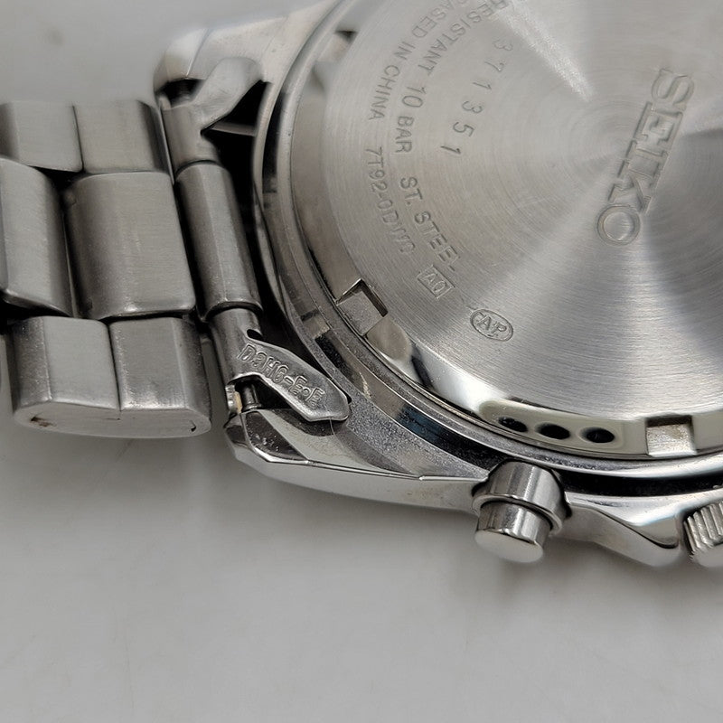 【中古品】【メンズ/レディース】 SEIKO セイコー 7T92-0DW0 クロノグラフ クォーツ 腕時計 197-260808-as-21-izu カラー：シルバー×ブラック 万代Net店