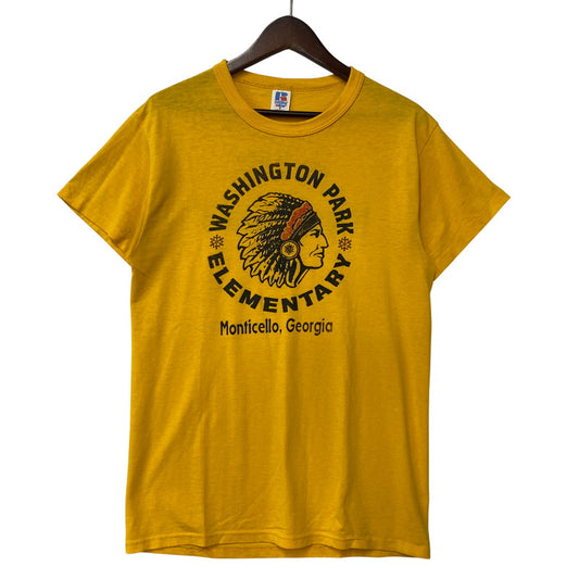 【中古品】【メンズ】 RUSSELL ラッセル INDIAN HEAD S/S TEE 半袖Tシャツ USA製 146-260808-as-18-izu サイズ：S カラー：イエロー 万代Net店