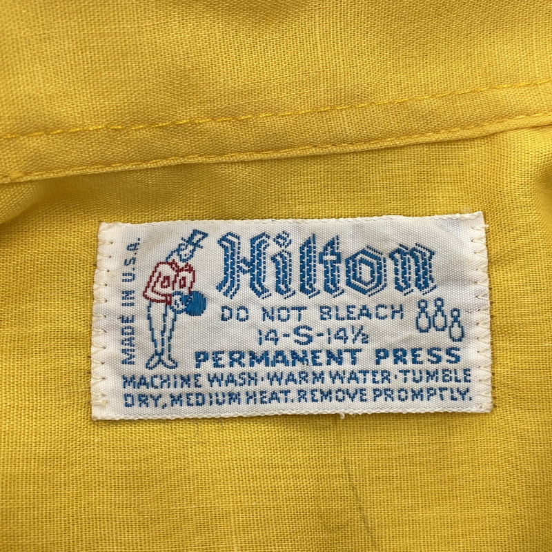 【中古品】【メンズ】 HILTON ヒルトン 70S S S BOWLING SHIRT ショートスリーブ ボーリング シャツ 半袖 トップス 146-260804-yn-09-izu サイズ：S カラー：イエロー 万代Net店