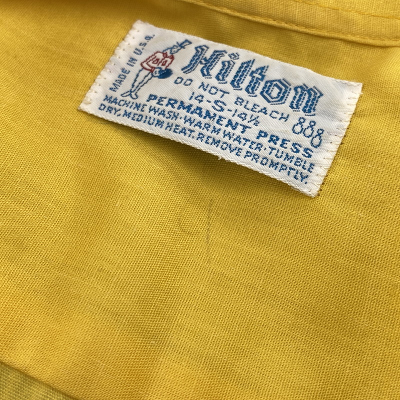 【中古品】【メンズ】 HILTON ヒルトン 70S S S BOWLING SHIRT ショートスリーブ ボーリング シャツ 半袖 トップス 146-260804-yn-09-izu サイズ：S カラー：イエロー 万代Net店