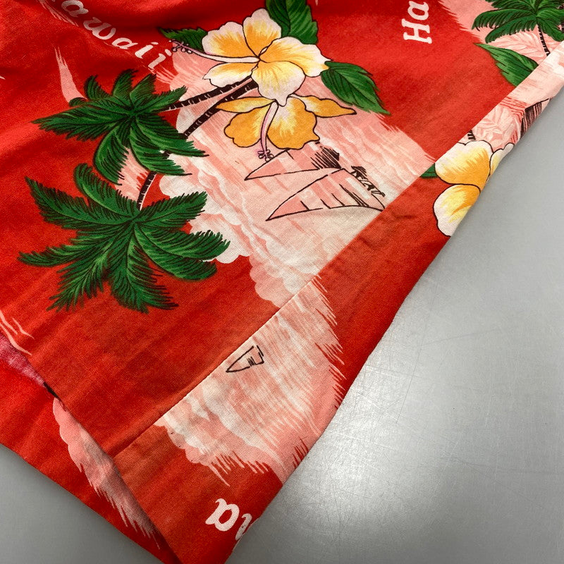 【現状渡し品】【メンズ】 KINGSLEY S/S ALOHA SHIRT 半袖 アロハシャツ ハワイ製 146-260808-as-17-izu サイズ：M カラー：レッド 万代Net店
