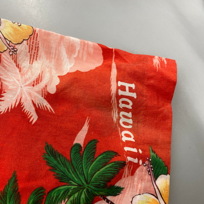 【現状渡し品】【メンズ】 KINGSLEY S/S ALOHA SHIRT 半袖 アロハシャツ ハワイ製 146-260808-as-17-izu サイズ：M カラー：レッド 万代Net店