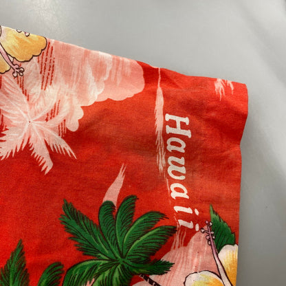 【現状渡し品】【メンズ】 KINGSLEY S/S ALOHA SHIRT 半袖 アロハシャツ ハワイ製 146-260808-as-17-izu サイズ：M カラー：レッド 万代Net店