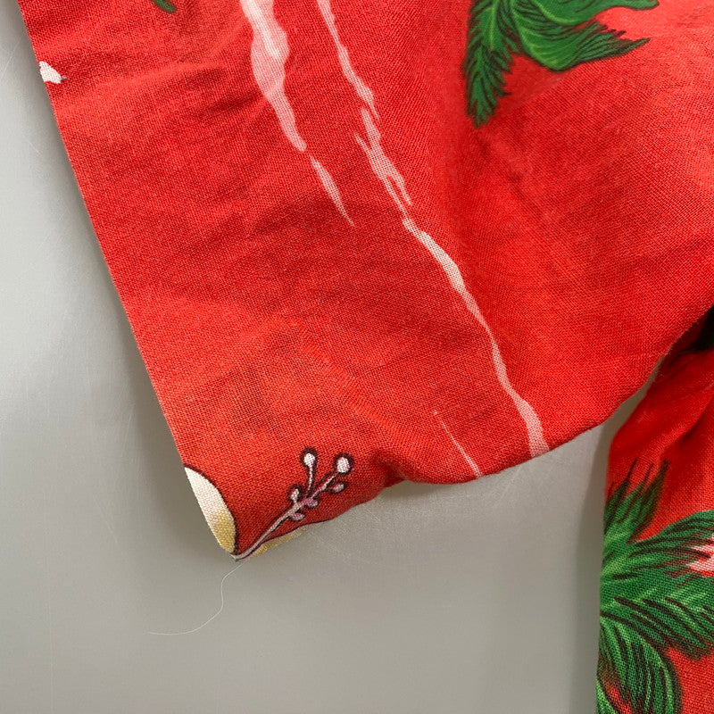 【現状渡し品】【メンズ】 KINGSLEY S/S ALOHA SHIRT 半袖 アロハシャツ ハワイ製 146-260808-as-17-izu サイズ：M カラー：レッド 万代Net店