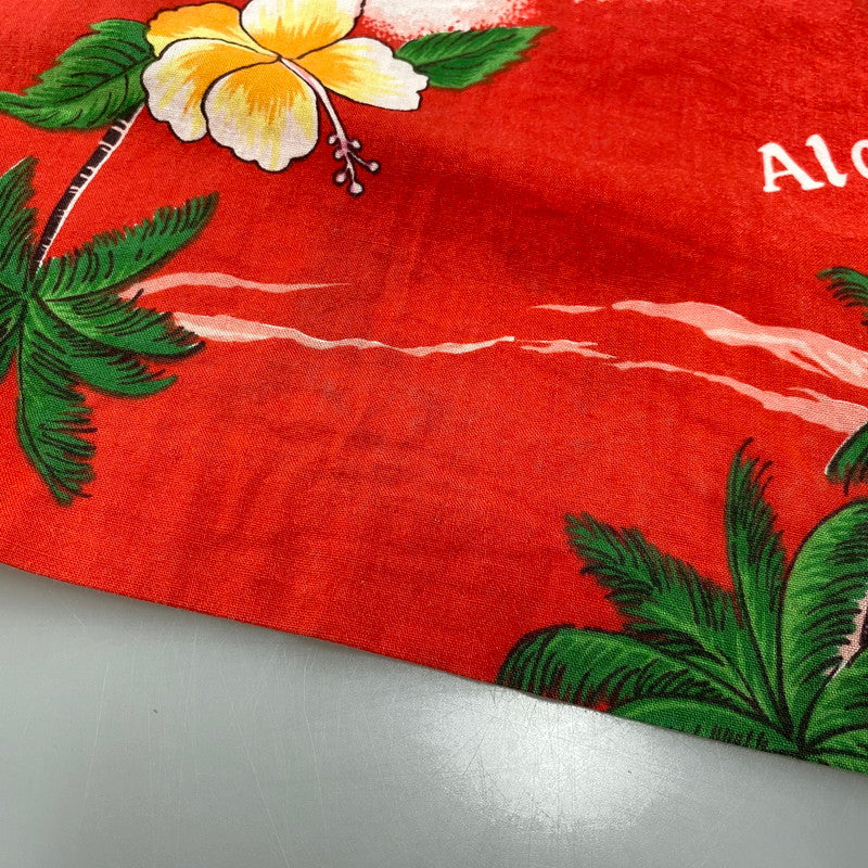 【現状渡し品】【メンズ】 KINGSLEY S/S ALOHA SHIRT 半袖 アロハシャツ ハワイ製 146-260808-as-17-izu サイズ：M カラー：レッド 万代Net店