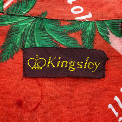 【現状渡し品】【メンズ】 KINGSLEY S/S ALOHA SHIRT 半袖 アロハシャツ ハワイ製 146-260808-as-17-izu サイズ：M カラー：レッド 万代Net店