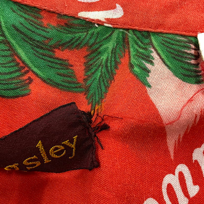【現状渡し品】【メンズ】 KINGSLEY S/S ALOHA SHIRT 半袖 アロハシャツ ハワイ製 146-260808-as-17-izu サイズ：M カラー：レッド 万代Net店