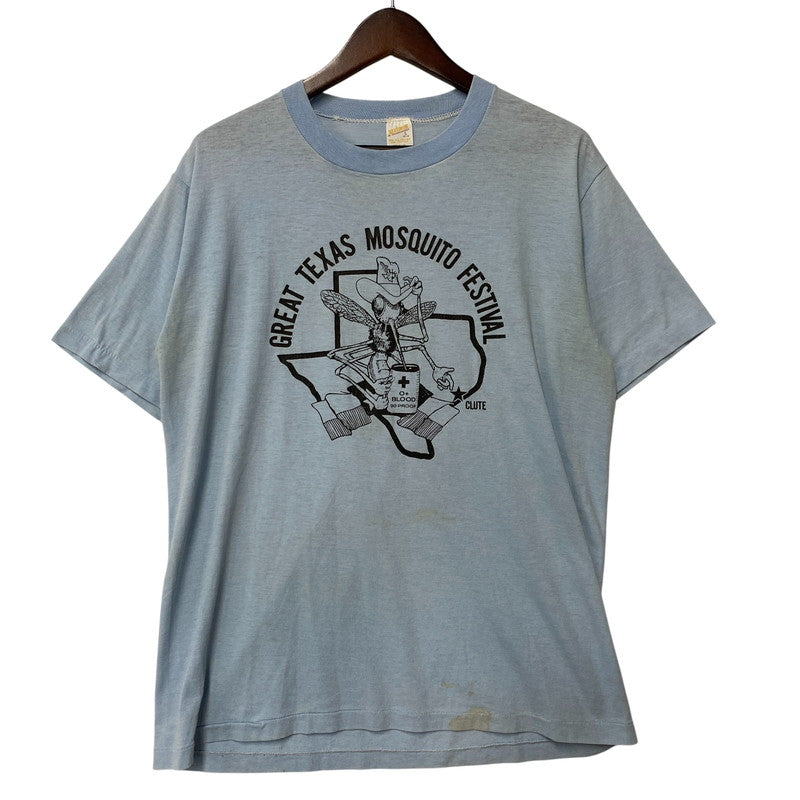 【現状渡し品】【メンズ】 SPORTSWEAR スポーツウェア GREAT TEXAS MOSQUITO FESTIVAL S/S TEE 半袖Tシャツ USA製 146-260808-as-15-izu サイズ：L カラー：ライトブルー 万代Net店