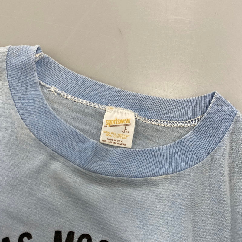 【現状渡し品】【メンズ】 SPORTSWEAR スポーツウェア GREAT TEXAS MOSQUITO FESTIVAL S/S TEE 半袖Tシャツ USA製 146-260808-as-15-izu サイズ：L カラー：ライトブルー 万代Net店