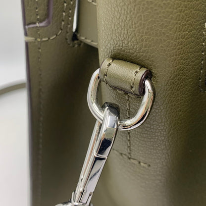 【中古品】【レディース】 MICHAEL KORS マイケルコース HAMILTON MEDIUM LEATHER AND SNAKE EMBOSSED STRIPE SATCHEL ハミルトン ミディアム レザー アンド スネーク エンボスド ストライプ サッチェル カバン 鞄 188-260804-ya-02-izu カラー：カーキ 万代Net店