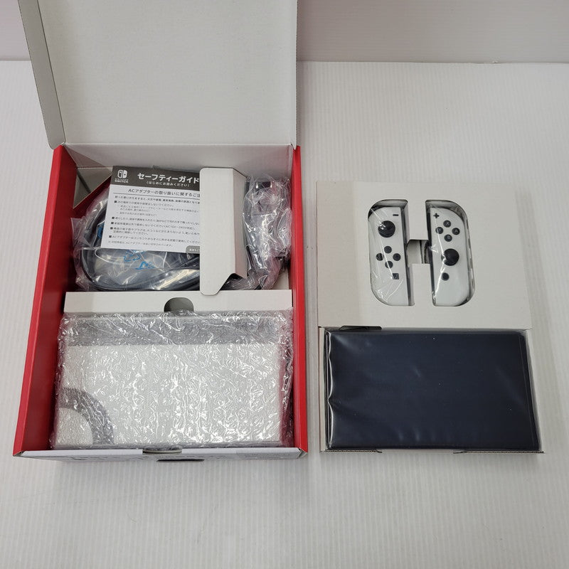 【中古美品】 【未使用】【ゲーム】Nintendo Switch (有機ELモデル) Joy-Con(L)/(R) ホワイト HEG-S-KAAAA(JPN) 任天堂 ニンテンドースイッチ 本体 034-260807-ay-02-izu 万代Net店