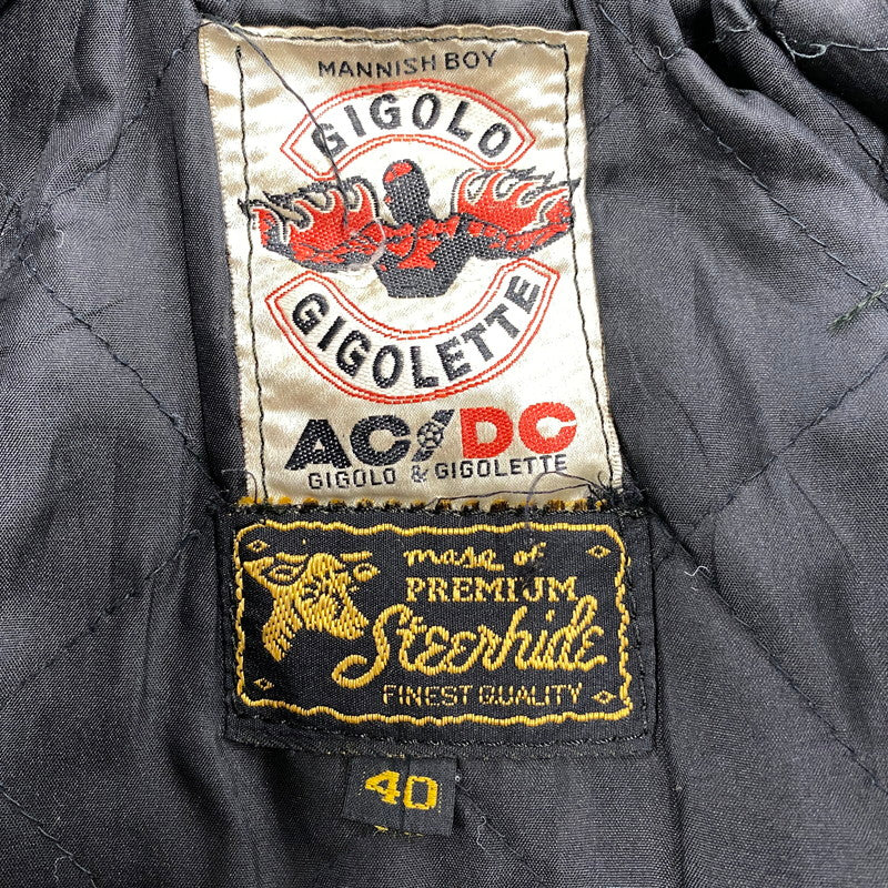 【中古品】【メンズ】 GIGOLO GIGOLETTE ジゴロ ジゴレット DOUBLE RIDERS JACKET ダブル ライダース ジャケット 146-260805-yn-10-izu サイズ：40 カラー：ブラック 万代Net店
