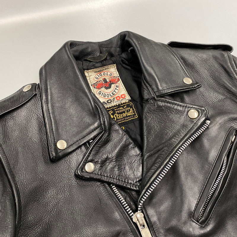 【中古品】【メンズ】 GIGOLO GIGOLETTE ジゴロ ジゴレット DOUBLE RIDERS JACKET ダブル ライダース ジャケット 146-260805-yn-10-izu サイズ：40 カラー：ブラック 万代Net店