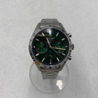 【中古品】【メンズ/レディース】 SACCSNY Y'SACCS サクスニーイザック SY-15219-GR クロノグラフ クォーツ腕時計 時計 197-260804-ya-07-izu カラー：シルバー×グリーン 万代Net店