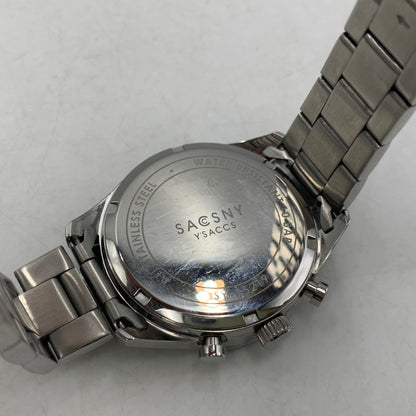 【中古品】【メンズ/レディース】 SACCSNY Y'SACCS サクスニーイザック SY-15219-GR クロノグラフ クォーツ腕時計 時計 197-260804-ya-07-izu カラー：シルバー×グリーン 万代Net店