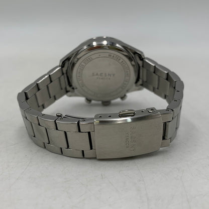 【中古品】【メンズ/レディース】 SACCSNY Y'SACCS サクスニーイザック SY-15219-GR クロノグラフ クォーツ腕時計 時計 197-260804-ya-07-izu カラー：シルバー×グリーン 万代Net店