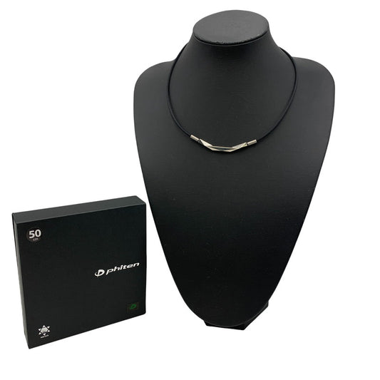 【中古品】【メンズ/レディース】 PHITEN ファイテン 0223TG899053 RAKUWAネックレス ダイヤモンドカット アクセサリー 192-260806-as-27-izu サイズ：50cm カラー：シルバー×ブラック 万代Net店