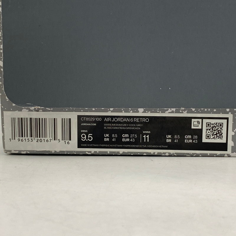 【中古品】【メンズ】 NIKE ナイキ CT8529-100 AIR JORDAN 6 エア ジョーダン スニーカー シューズ 靴 160-260804-cs-07-izu サイズ：27.5cm カラー：WHITE/MEDIUM GREY-COOL GREY 万代Net店