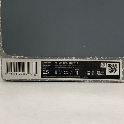 【中古品】【メンズ】 NIKE ナイキ CT8529-100 AIR JORDAN 6 エア ジョーダン スニーカー シューズ 靴 160-260804-cs-07-izu サイズ：27.5cm カラー：WHITE/MEDIUM GREY-COOL GREY 万代Net店